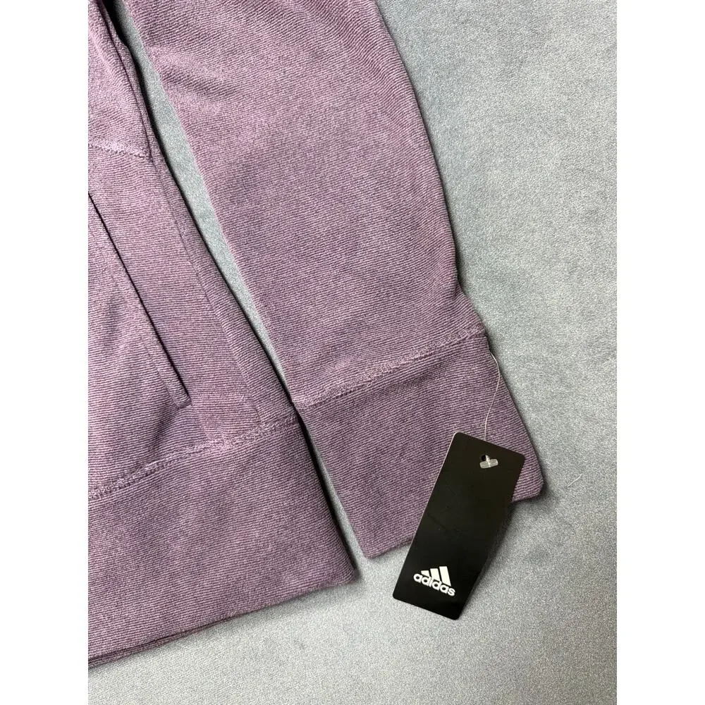 NWT Adidas Golf Heather Purple Zip Up Women's SM Fleece Jacket Performance Gear - Picture 3 of 11